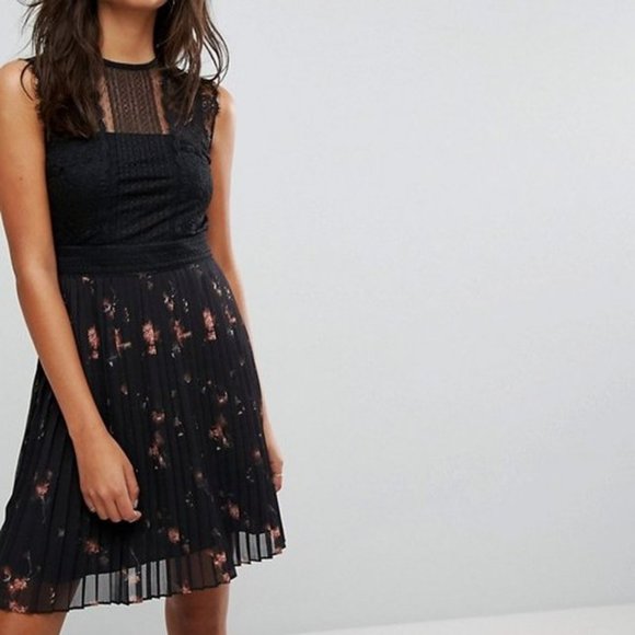 All Saints Black Floral Silk Millen Dress - Picture 9 of 10